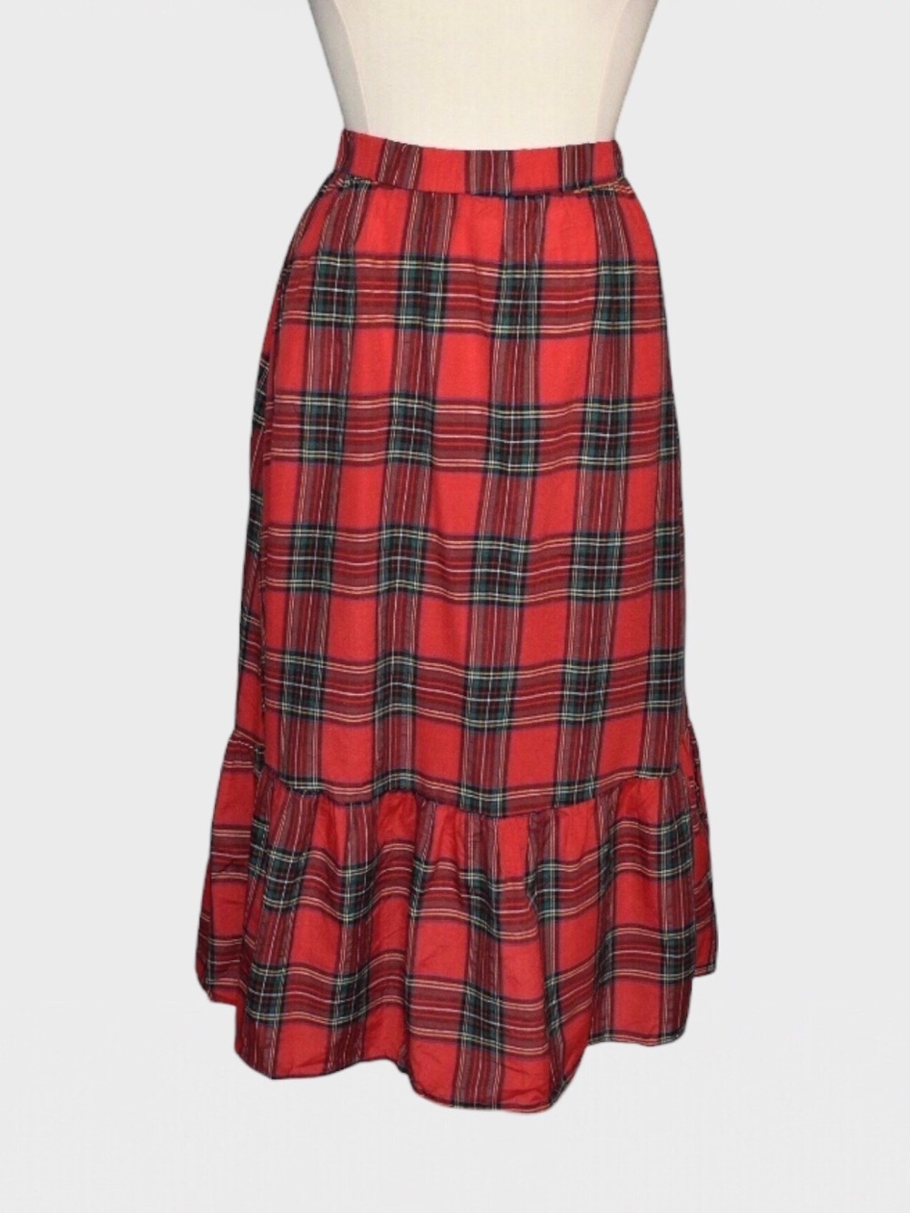Shein Plaid Ruffle Hem Maxi Skirt